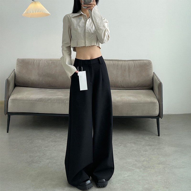 黑色阔腿西装裤女秋冬新