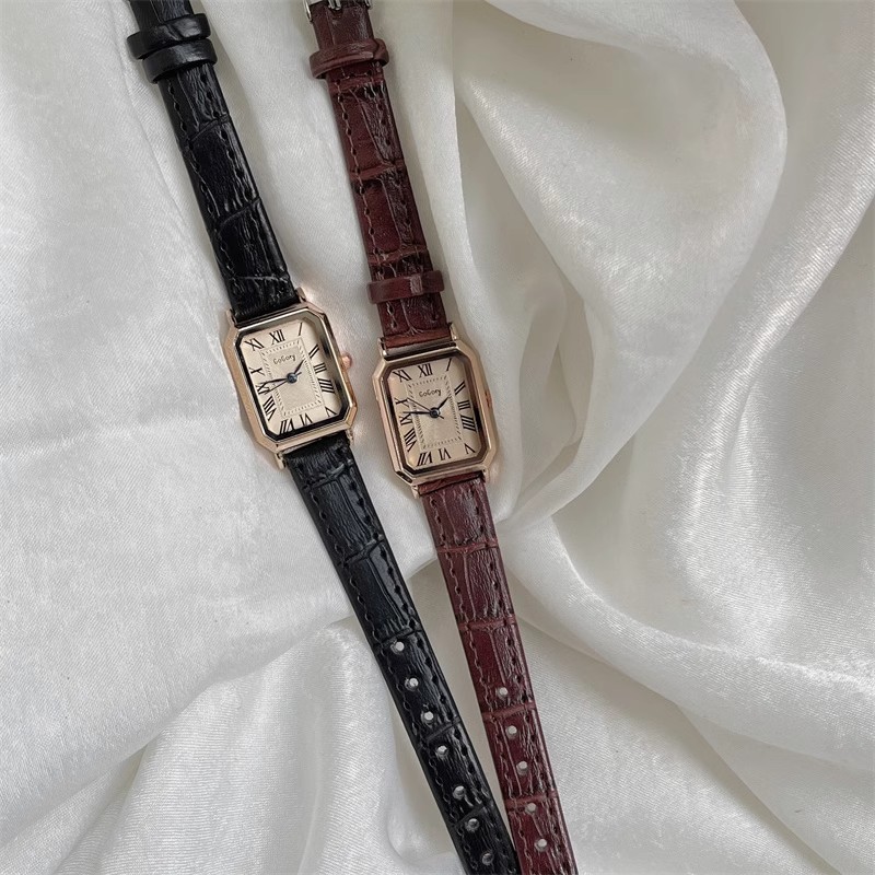 公务员考试专用手表女款复古方形