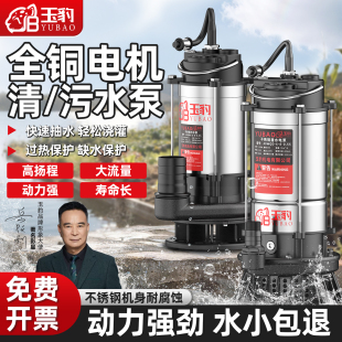 潜水泵220v家用小型抽水泵抽水家用水井大流量农用灌溉电动抽水机