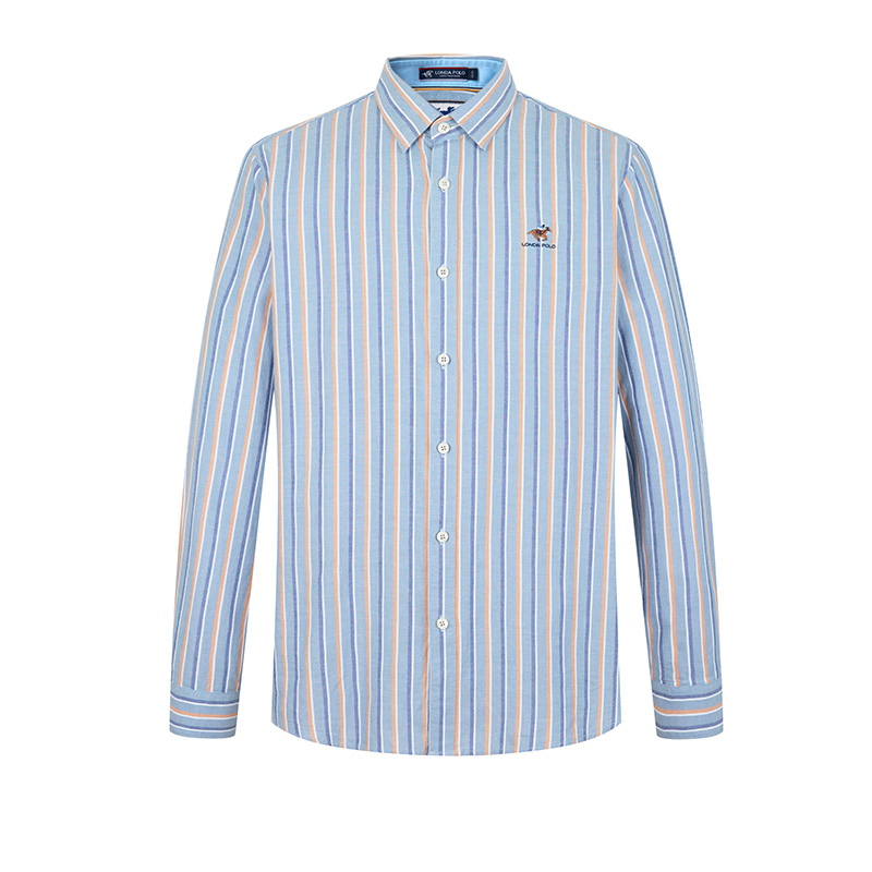 伦德保罗条纹长袖衬衫男