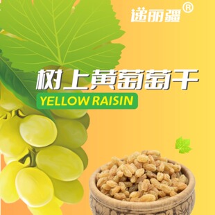 新疆特产干果吐鲁番树上黄无核葡萄干酸甜口感产地直发自然晾干