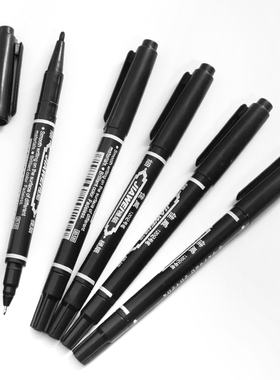 《记号笔B1pq801-标记笔防水防油不掉色双头大头笔粗头勾线笔