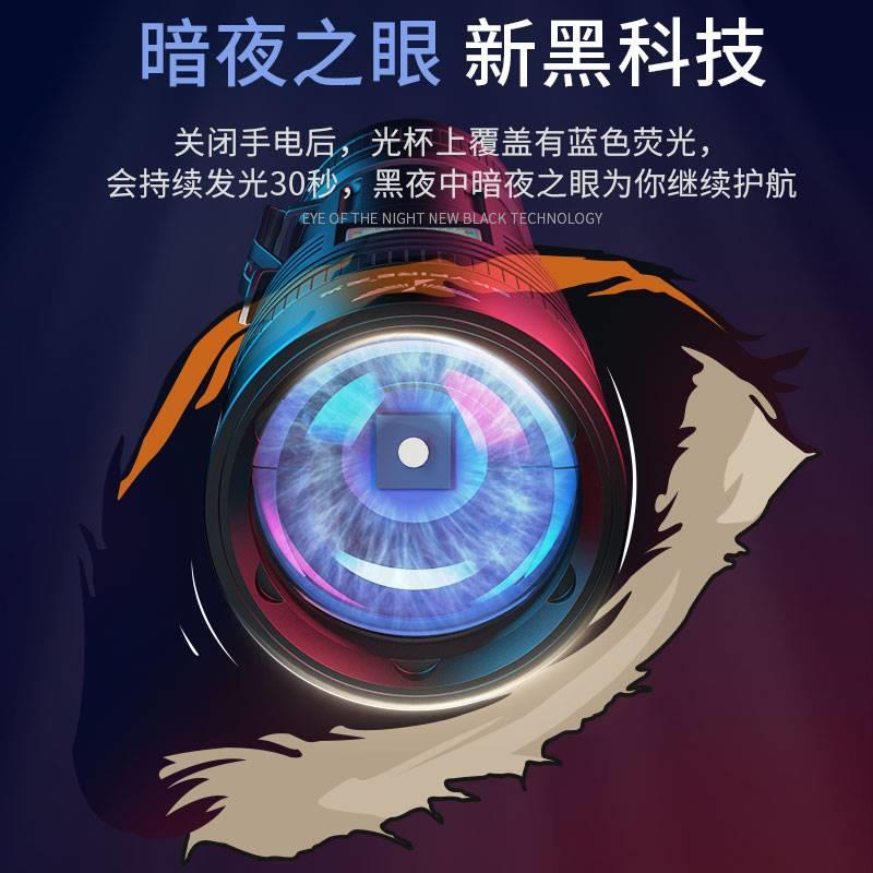 天火远射超亮户外手电筒强光充电家用变焦激光小便携迷你超长续航