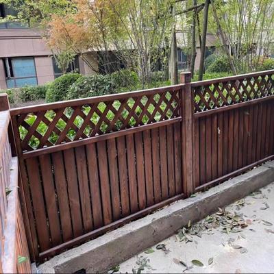 防腐木栅栏别墅栏杆公园庭院实木景区塑木户外花园篱笆网格木护栏