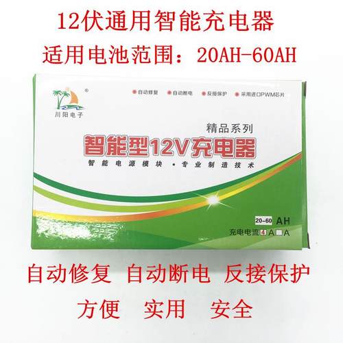 12V伏电瓶充电器12V伏20AH-60AH通用电池智能充电器安全方便快捷