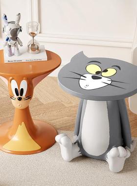 汤姆猫茶几摆件落地沙发边几可爱家居好物创意卡通床头柜乔迁礼物