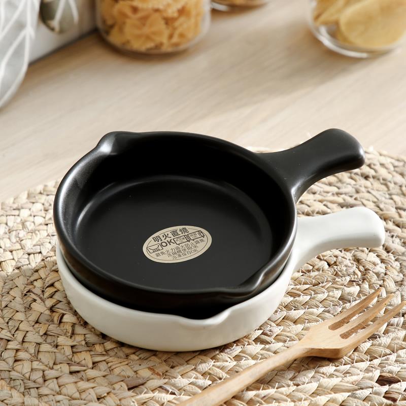 出口日本家用明火耐热陶瓷迷你砂锅小烤盘烘焙烤箱小型荷兰松饼盘