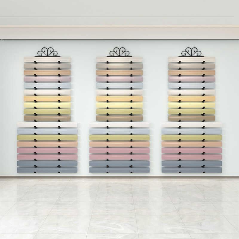 挂墙木地板样品展示架踢脚线架瓷砖展架木纹砖色板架地脚线展示架