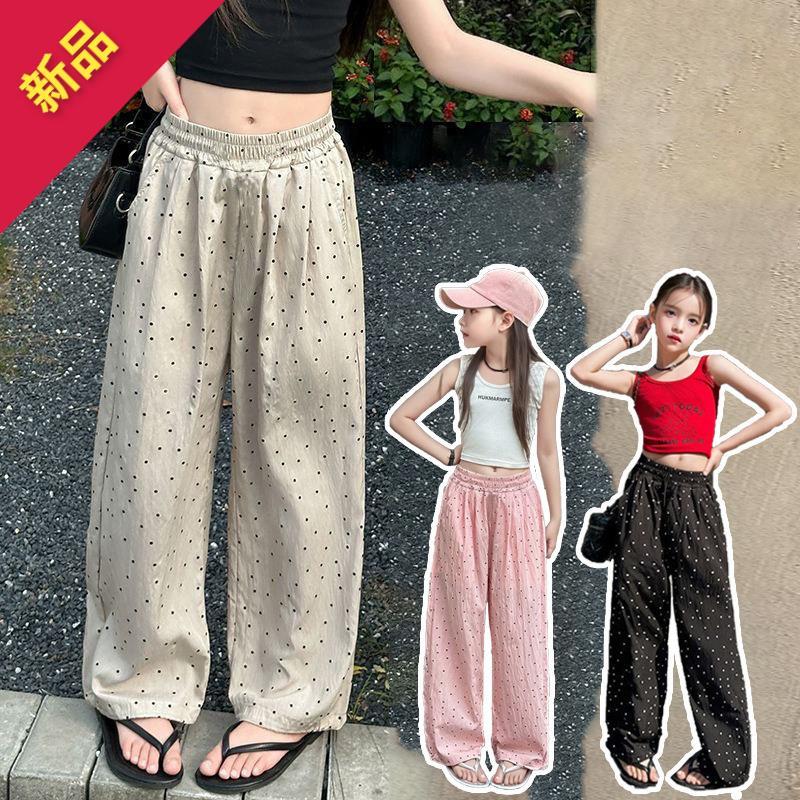 女童夏季波点直筒裤儿童圆点