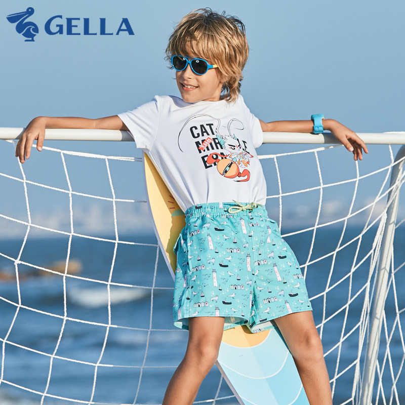 GELLA儿童沙滩裤速干可下水海边泳裤男童水上乐园可爱印花休闲裤,运动/瑜伽/健身/球迷用品,儿童泳衣/裤,淘宝优惠券,粉丝福利购,淘宝优惠卷