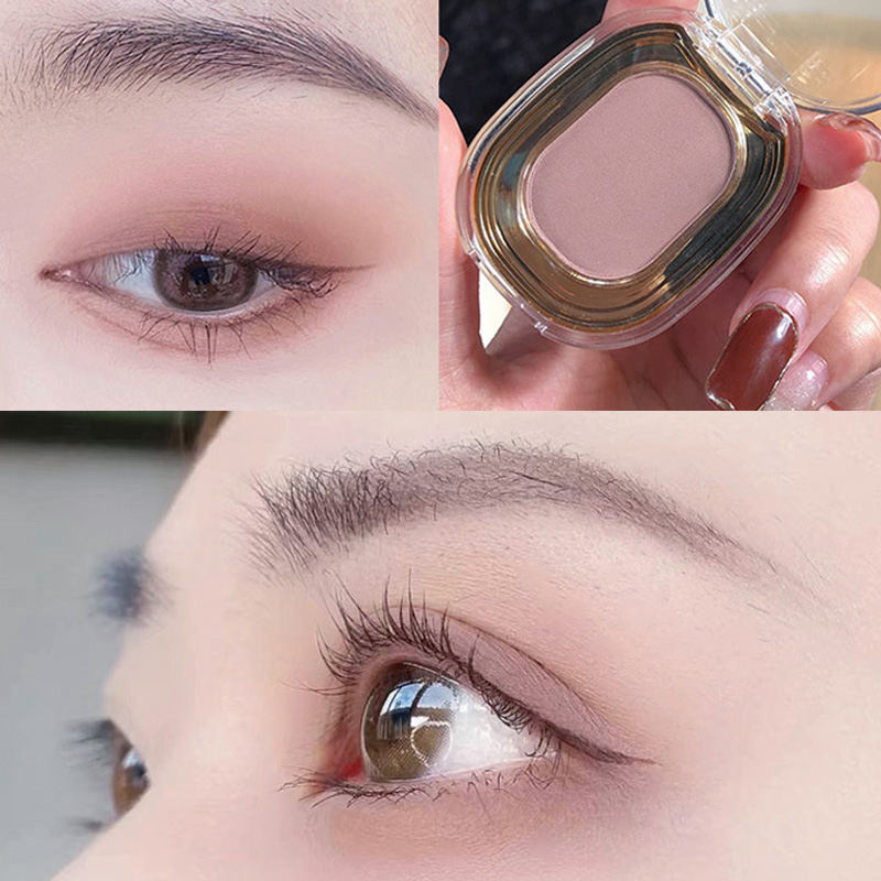 低饱和烟粉 单色眼影裸妆雾感灰调藕粉棕紫销肿温柔清透素颜小众