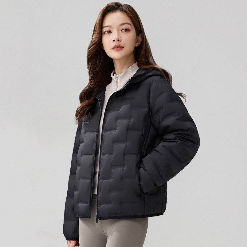 秋冬季轻薄款羽绒服女式连帽休闲宽松外套白鸭绒短装显瘦保暖上衣