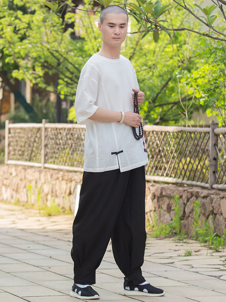 缎梵僧服居士服夏天薄款短袖