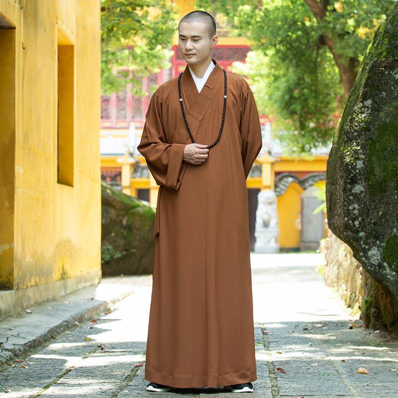 缎梵僧服装长褂四季不起皱和尚衣服男女同款长袍长衫比丘尼师父