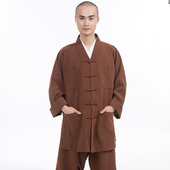 男女同款 缎梵僧服和尚衣服套装 春秋季 僧衣短褂小褂出家僧人僧侣