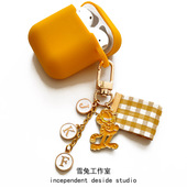 定制字母可爱卡通动漫加菲猫欧迪AirPods保护套钥匙扣包包小挂件