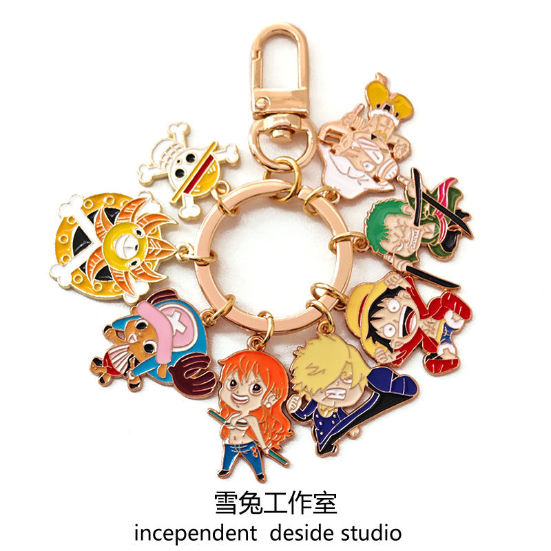 日系动漫海贼王路飞索隆山治艾斯钥匙扣包包挂件小礼物饰品配件