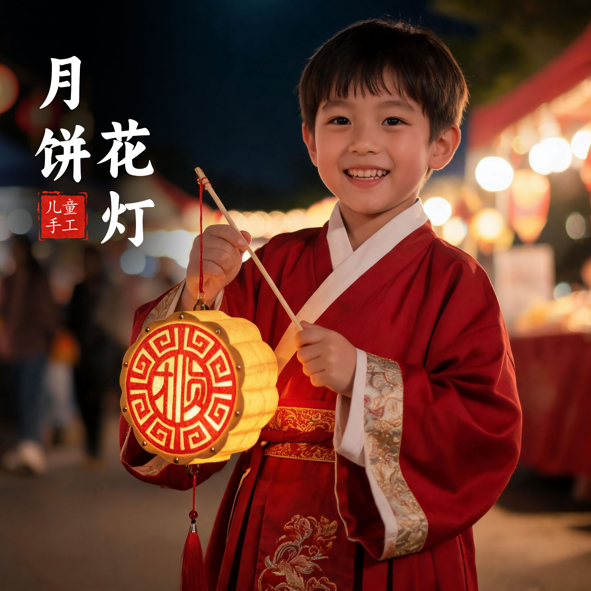 中秋节灯笼月饼挂饰手提花灯学校幼儿园活动儿童手工制作宫灯材料