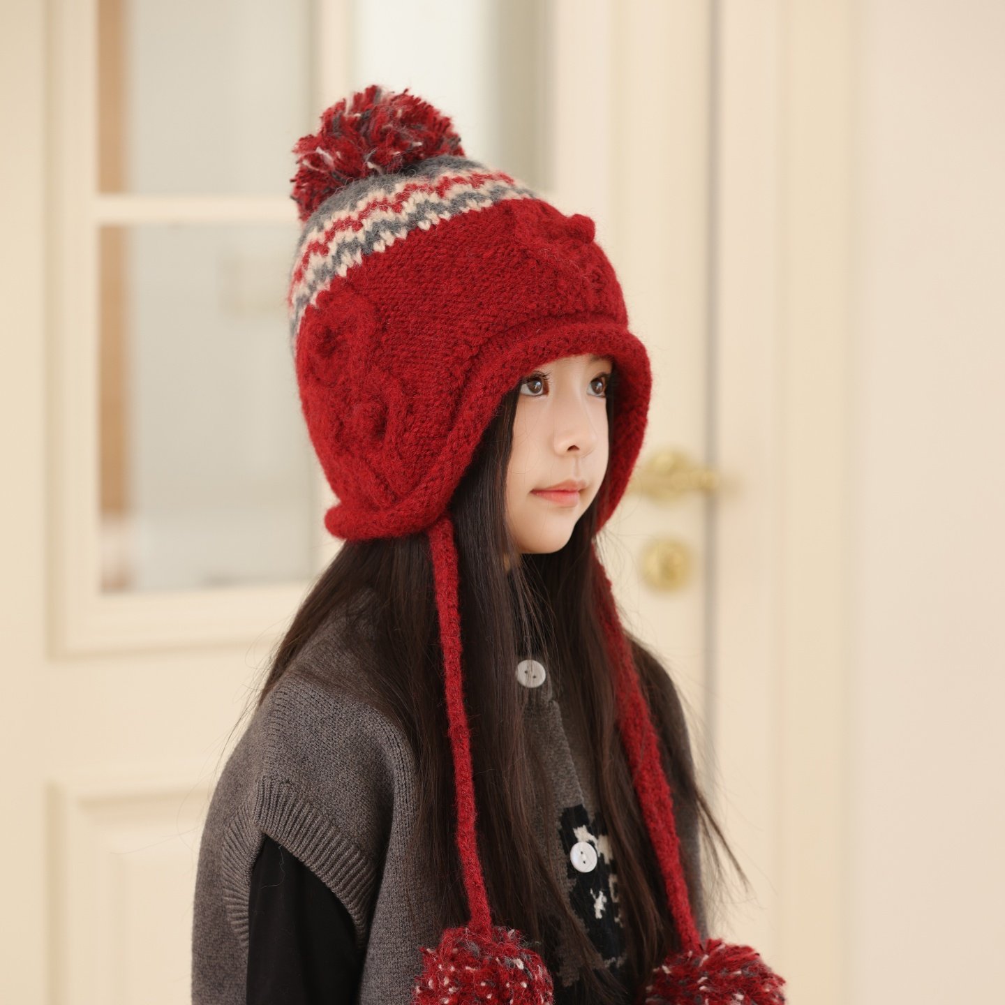 儿童帽子冬季新款韩系女童毛线帽加厚防寒宝宝套头帽户外女孩护耳,童装/婴儿装/亲子装,帽子,淘宝优惠券,粉丝福利购,淘宝优惠卷