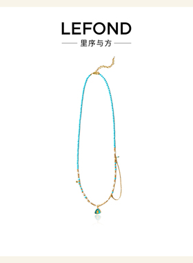 新中式松石绿度母流苏毛衣链