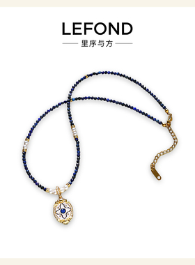 简约青金石串珠轻奢百搭锁骨链