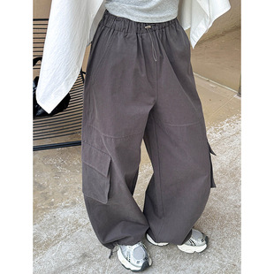 裤 橘芷春季 休闲街头辣妹工装 韩系美式 女高街直筒阔腿8170 新款