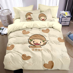 2024谢夫涅纯棉四件套卡通印花被套超萌儿童可爱床单宿舍床品套件