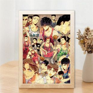 2024新款灌篮高手动漫木质拼图樱木花道流川枫周边益智解压玩具送