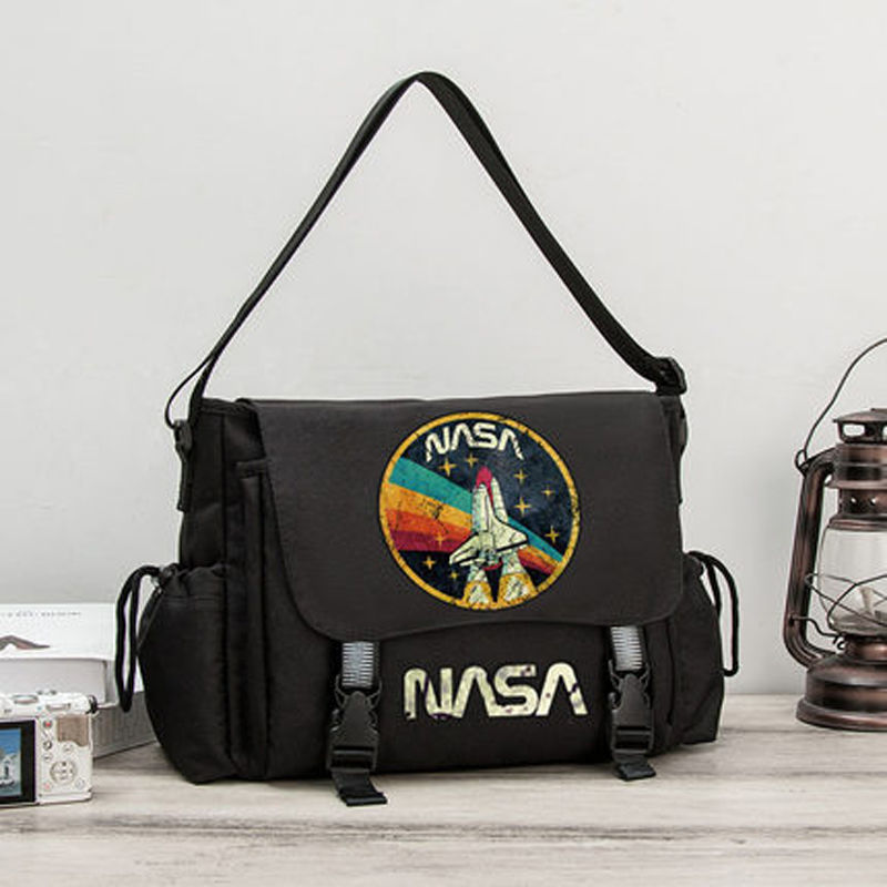 NASA美国航空航天局个性街头时尚潮流青少年学生单肩包斜挎包男女