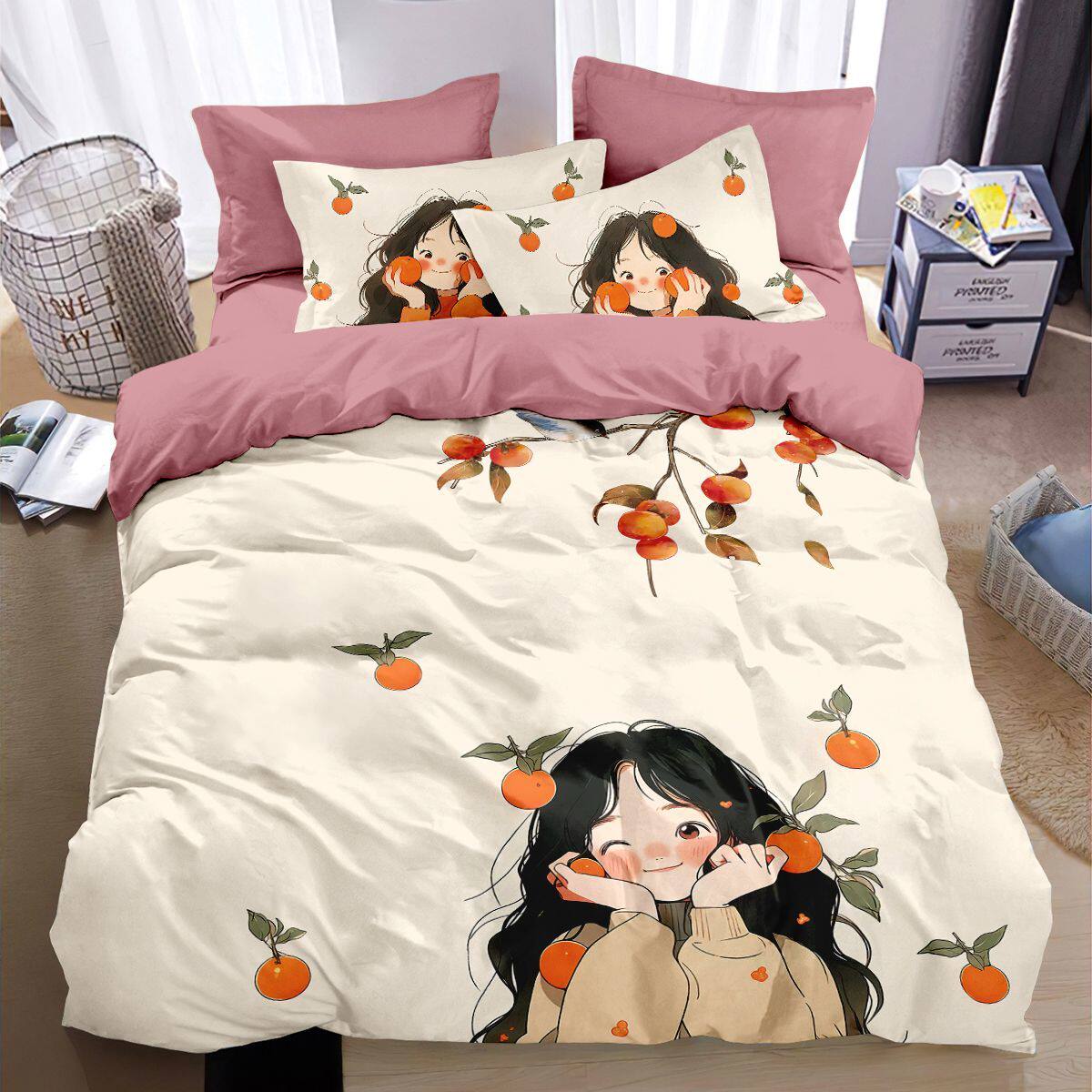 4件套纯棉被套柿柿如意儿