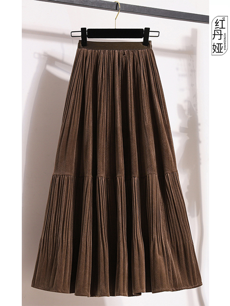 a字半身裙女春秋2025新款大码巨好看超火十三行高端爆款百褶裙子