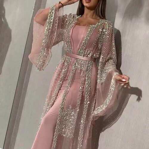 022新款欧美女装爆款蕾丝深V领婚礼中式复古法式晚礼服1516