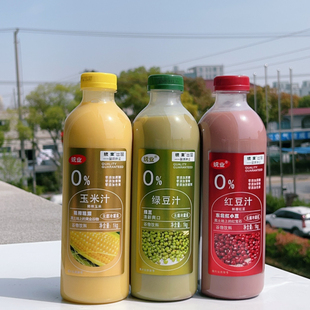 统业绿豆汁/玉米南瓜汁/玉米汁/红豆汁1L瓶装营养早餐谷物饮料