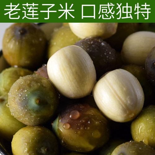 新鲜老莲子米开壳开口成熟莲子米