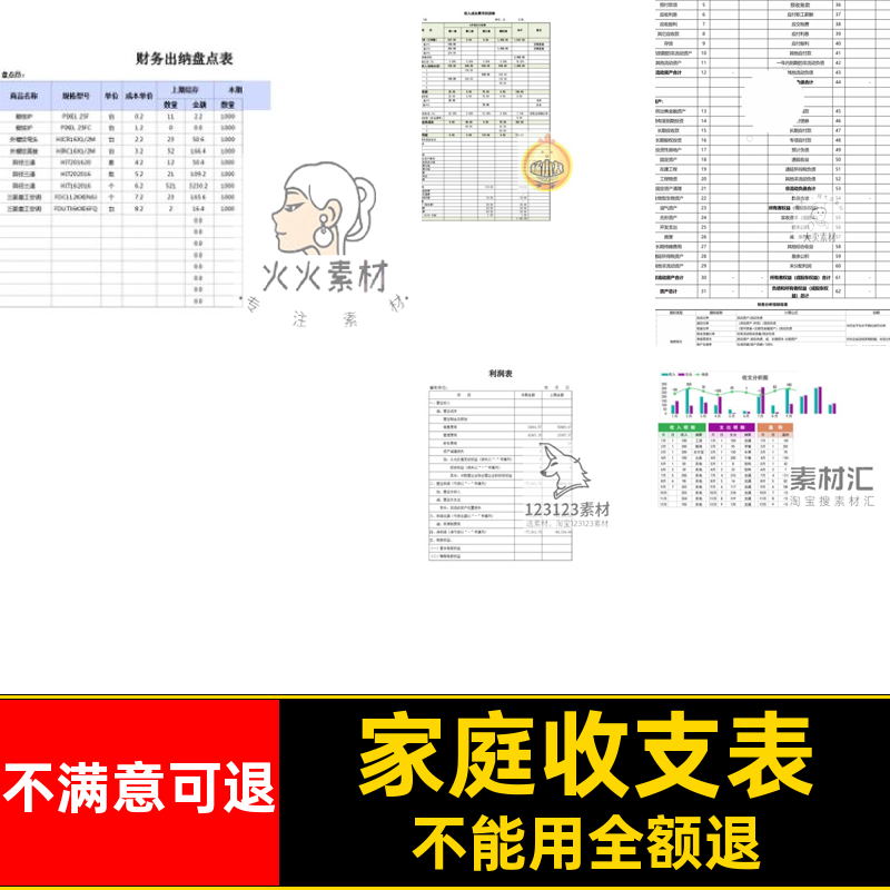 家庭收支表公司分析系统核算表报明细利润模板电子版企业财务分析