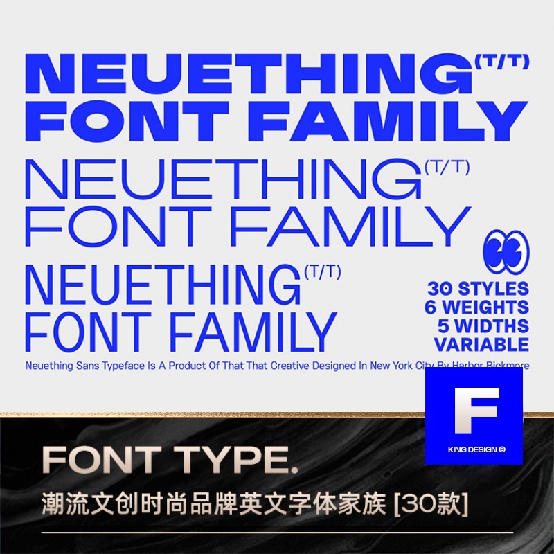 无衬线字体时尚品牌Neuething文30创英文标题备注NOTE潮流款Sans