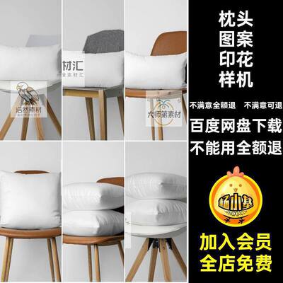 沙发靠垫样机枕头椅子上的图案智能印花抱枕布艺PSD贴图贴图智