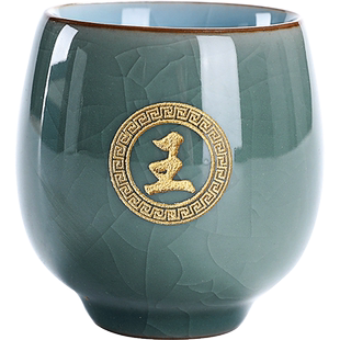 陶瓷主人杯女款高颜值单个人专用男女士高端喝茶单杯汝窑茶具可养