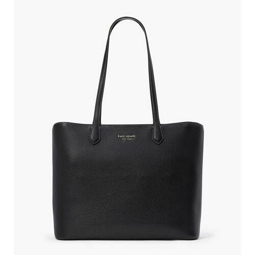 kate spade New York Veronica大号荔枝皮拉链手提包NWT黑色