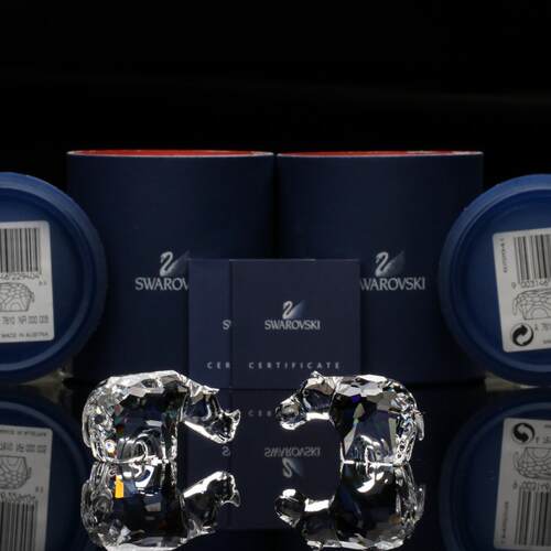 SWAROVSKI施华洛世奇Figurines Hippo Rhino 622941 622940