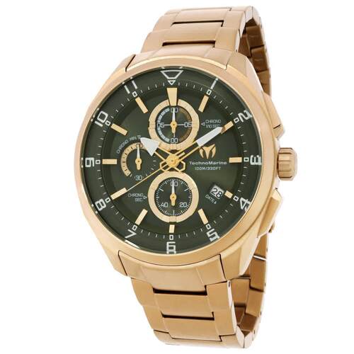 Technomarine TM 318131 Ocean橄榄色绿色表盘44 mm男士手表