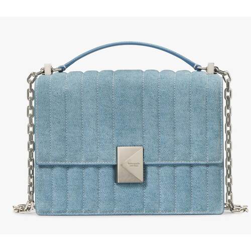 kate spade New York Deco被纹牛仔山羊皮链斜挎包单肩包NWT