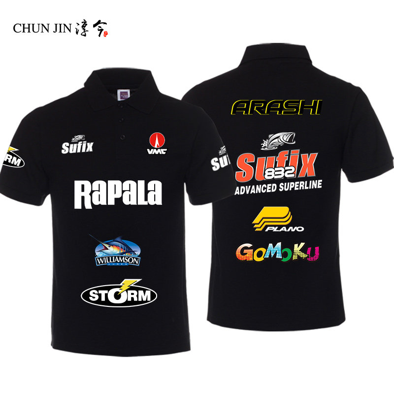 新款垂钓服比赛服钓鱼服路亚战服团体服短袖t恤纯棉polo衫可定制