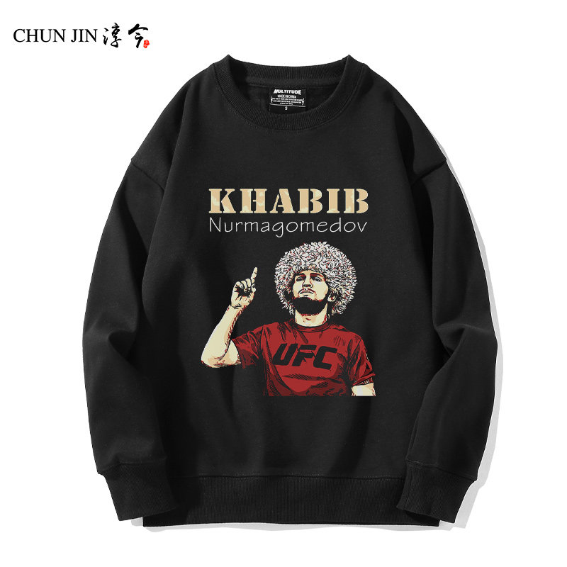 综合格斗mma搏击ufc周边长袖卫衣小鹰khabib哈比布外套秋冬上衣服