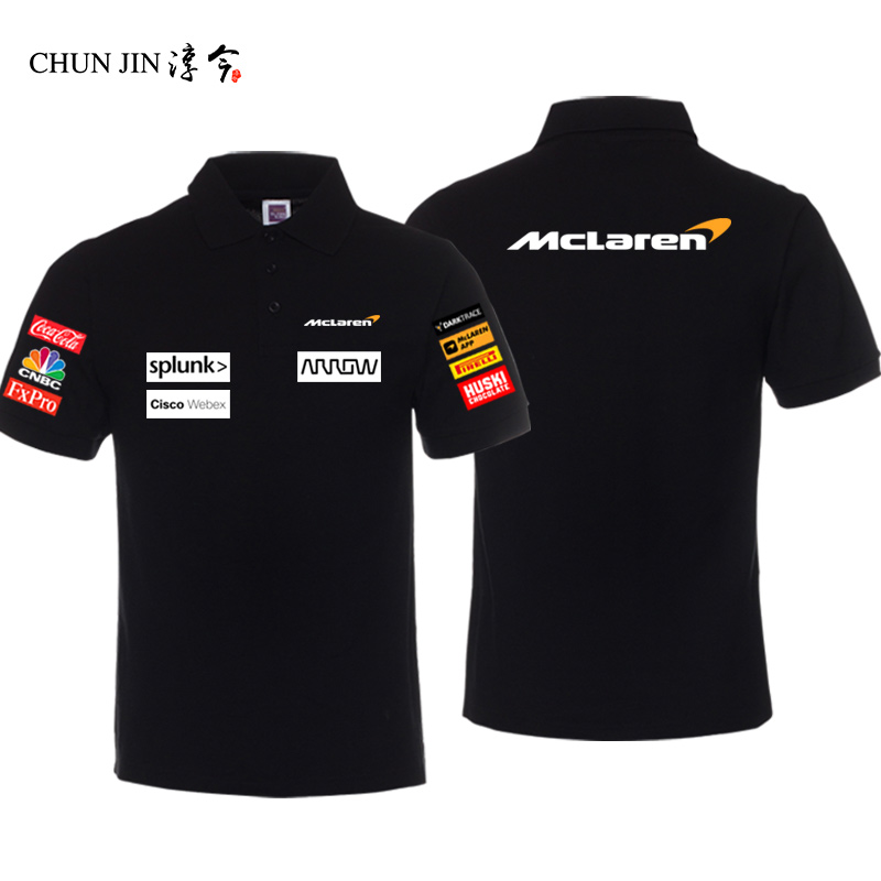 迈凯轮车队F1赛车服车迷爱好者工作服短袖polo恤夏季休闲半袖T恤