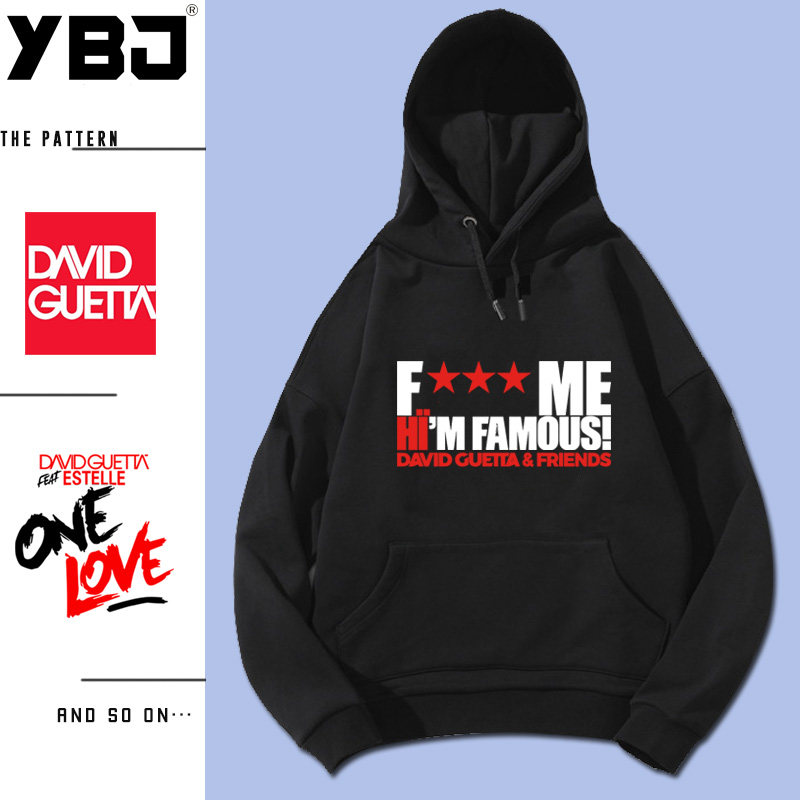 英宝捷欧美DJ电音David Guetta大卫库塔周边衣服加绒加厚卫衣男女