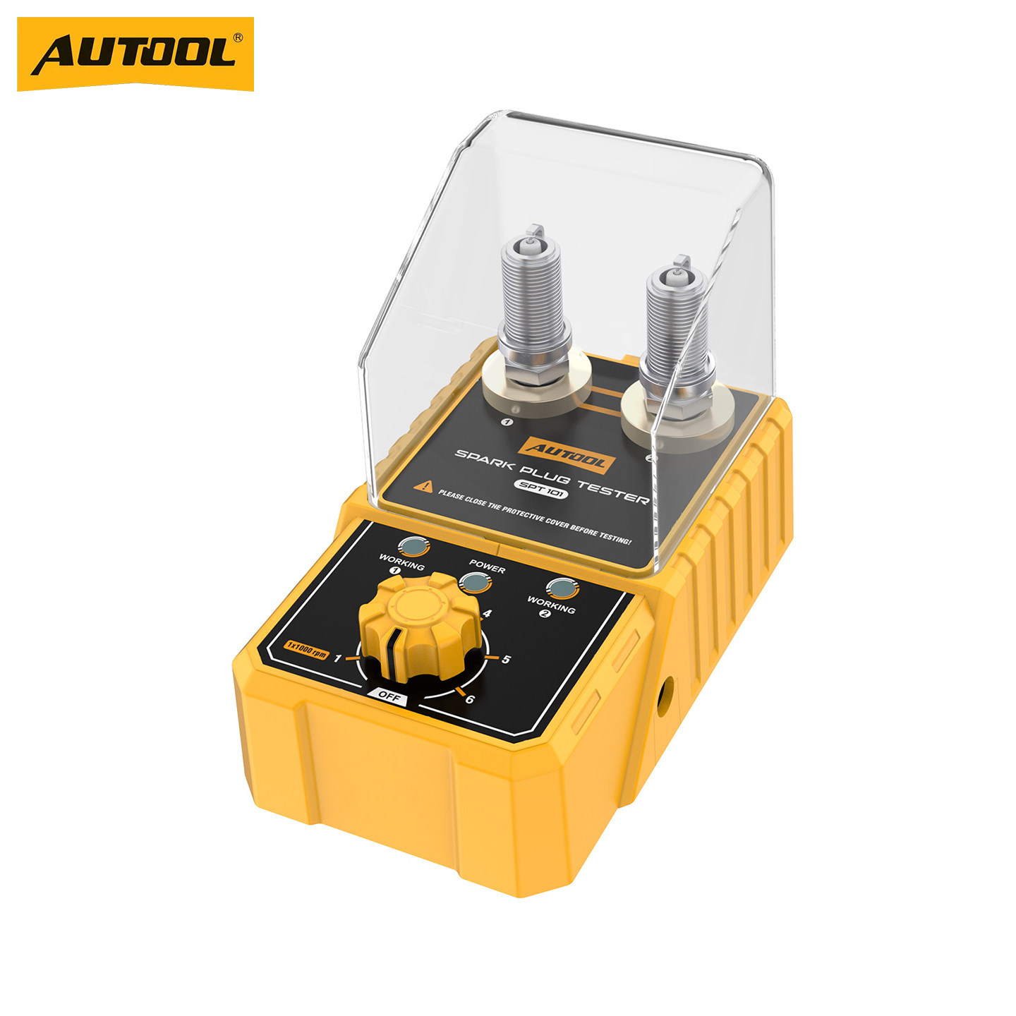 AUTOOL 摩托车汽车火花塞检测仪12V双孔火嘴高压点火试验测试仪
