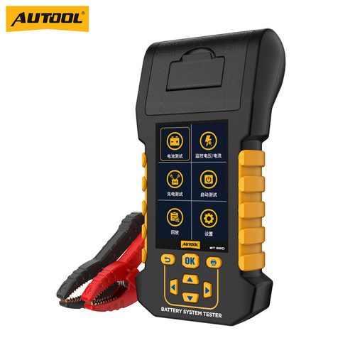 AUTOOL BT880铅酸蓄电池检测仪12/24V汽车电瓶寿命打印漏电监控