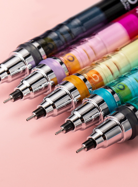 日本UNI三菱KURUTOGA自动铅笔M5-452自动旋转绘图素描蓝色2比进口0.5活动小学生书写不断高颜值限定黑色单支