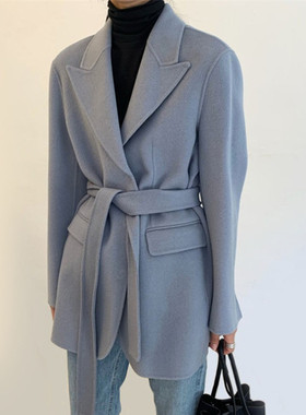 双面羊绒大衣女2025秋冬加厚气质西装短款小个子高端新款毛呢外套
